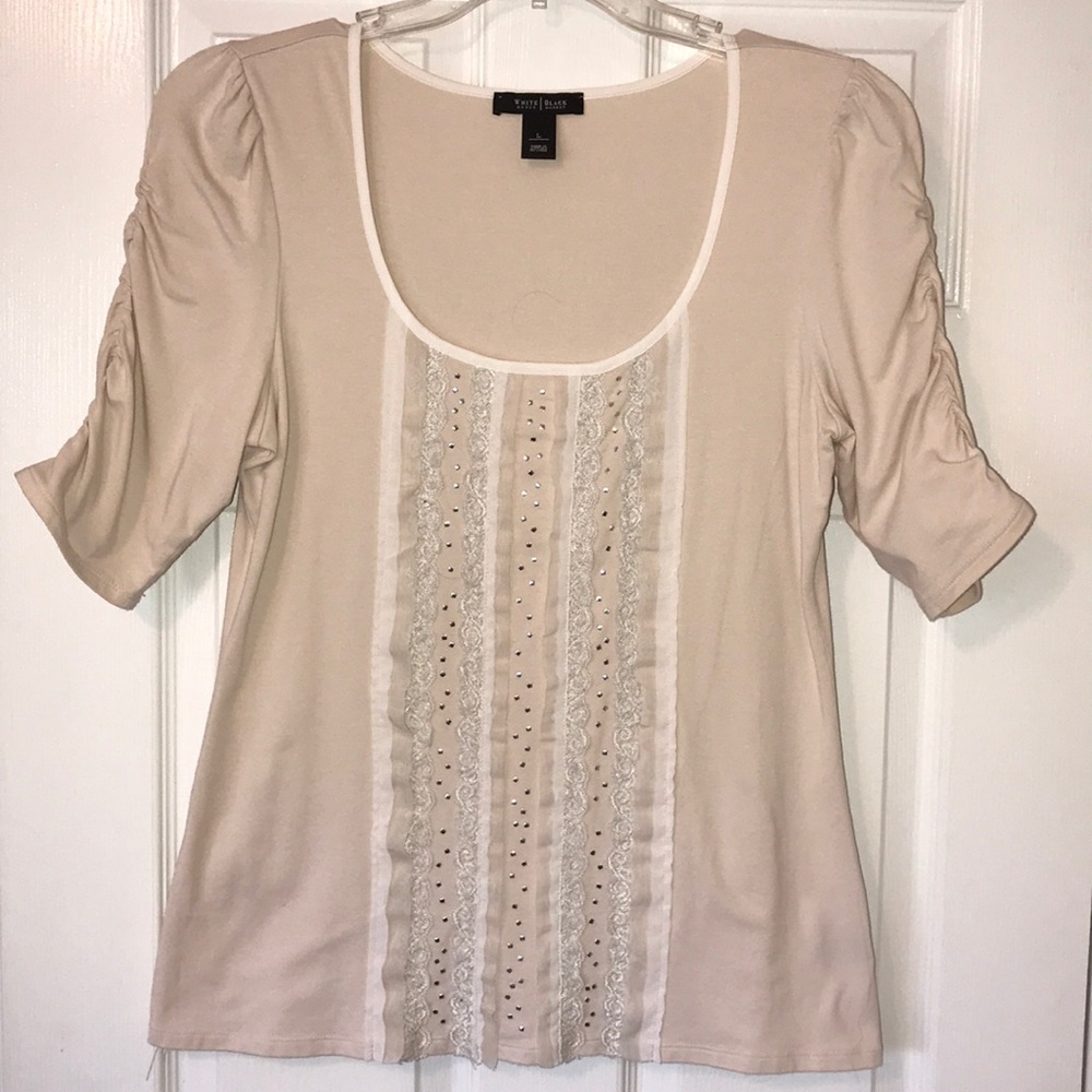 White House Black Market like new Ecru top